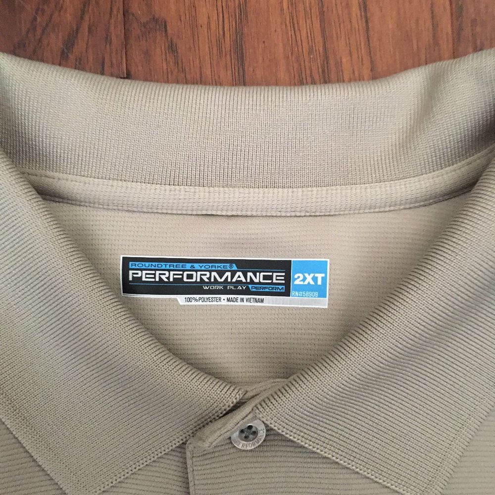 Round Tree and York Golf XXL Shirt 100% polyester